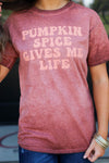 Pumpkin Spice Gives Me Life Tee-Burnt Orange