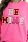 Be Mine Patch Sweatshirt-Neon Pink