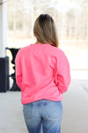 Be Mine Patch Sweatshirt-Neon Pink