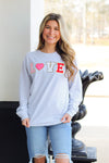LOVE Patch Tee-Heather Grey