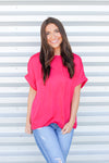 Sunday Evening Top-Hot Pink