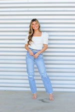 Living for Leather Top-Ivory