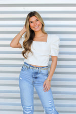 Living for Leather Top-Ivory