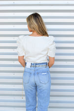 Living for Leather Top-Ivory