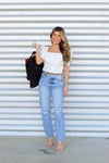 Living for Leather Top-Ivory