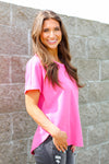 Favorite Waffle Top-Hot Pink