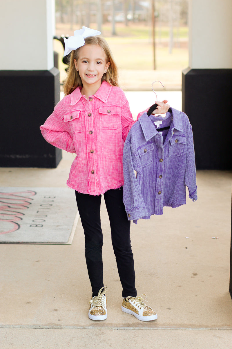 Cutest Gauze Shacket-Pink