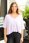 Kailey Babydoll Top-Lavender