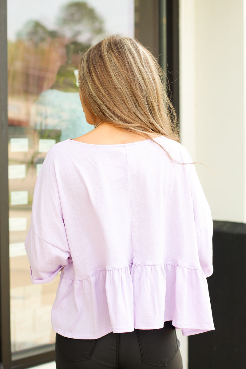 Kailey Babydoll Top-Lavender
