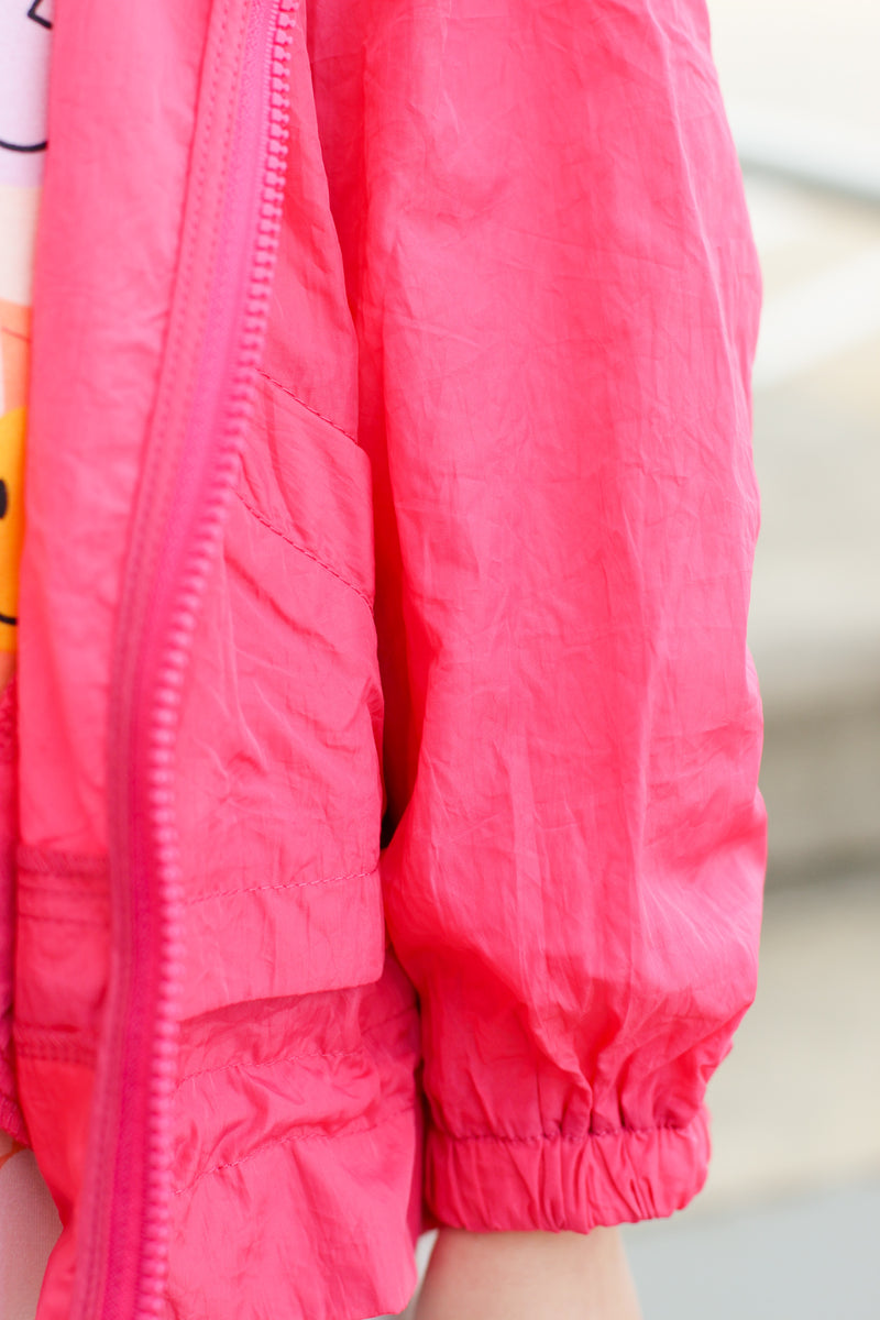 Wow Wind Breaker Jacket-Hot Pink