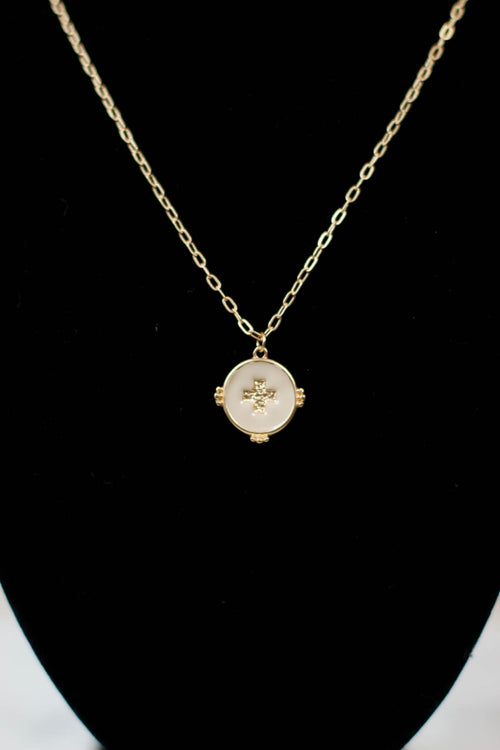 Adjustable Chain Necklace-Nude Cross