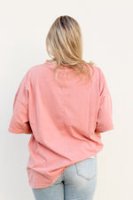 Ollie Oversized Tee-Coral