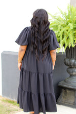 So Super Simple Midi Dress-Black