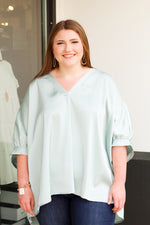 Sweet and Satin Top-Sage