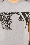 Cheetah Baseball Tee-Grey